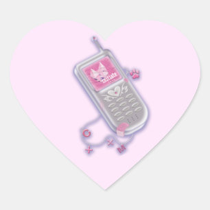 Aufkleberblatt mit 20 Mobiltelefon CODE:MiAO Herz-Aufkleber