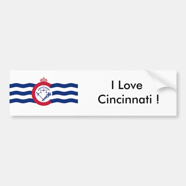 Aufkleberflagge Cincinnati, Staat Ohio, USA Autoaufkleber (Vorne)