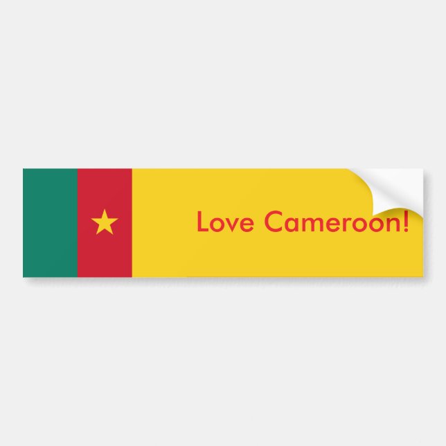Aufkleberflagge in Kamerun Autoaufkleber (Vorne)
