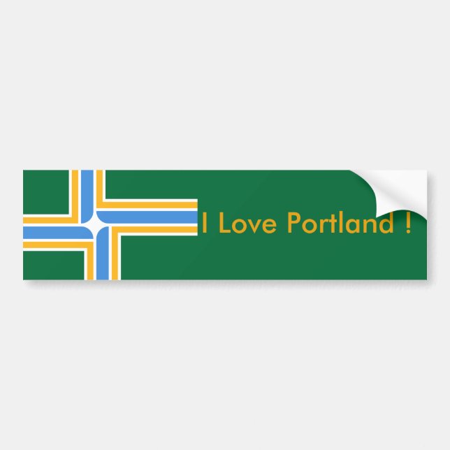 Aufkleberflagge Portland, Staat Oregon, USA Autoaufkleber (Vorne)