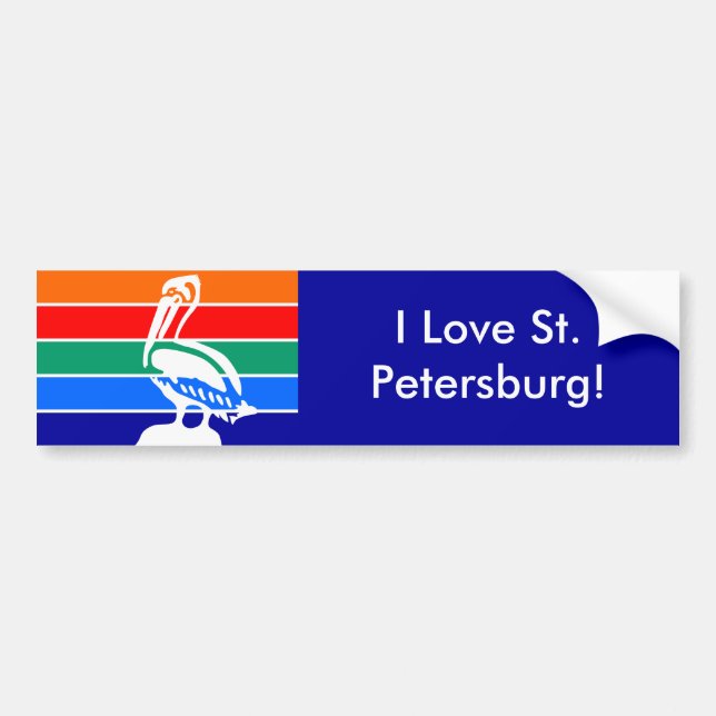 Aufkleberflagge von St. Petersburg, Florida Autoaufkleber (Vorne)