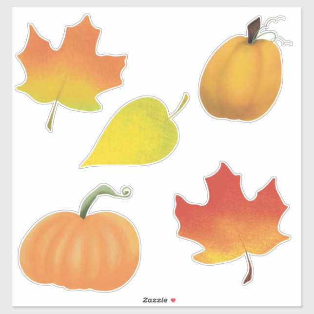Aufkleberpackung für Herbstlaub und Kürbis Aufkleber (Blatt)