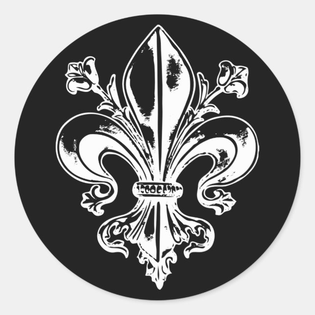 AufkleberX20 Blüte französischer antiker Lys Runder Aufkleber (Vorderseite)