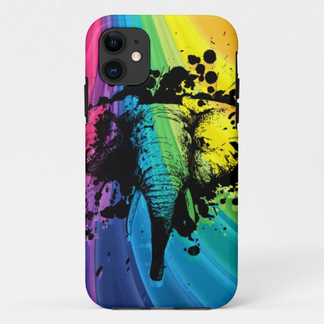 Aufladen von Bull Elephant auf Rainbow Case-Mate i Case-Mate iPhone Hülle (Rückseite)