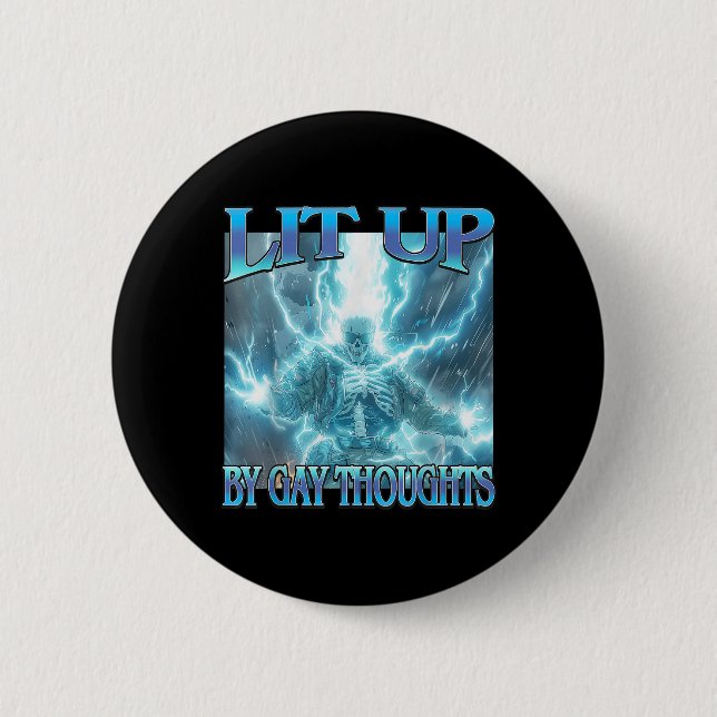 Auflegen von Gay Thoughts - Funny Hard Lightning S Button (Vorderseite)