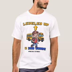 Aufleveln 3. Klasse Zurück zur Schule Lustiger Gam T-Shirt