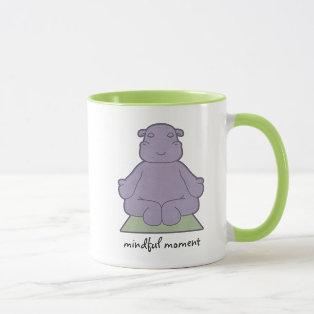 Aufmerksame Moment-Flusspferd-Wecker-Tasse Tasse (Rechts)