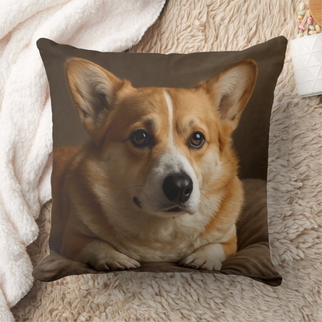 Aufmerksamer Corgi Kissen (Decke)