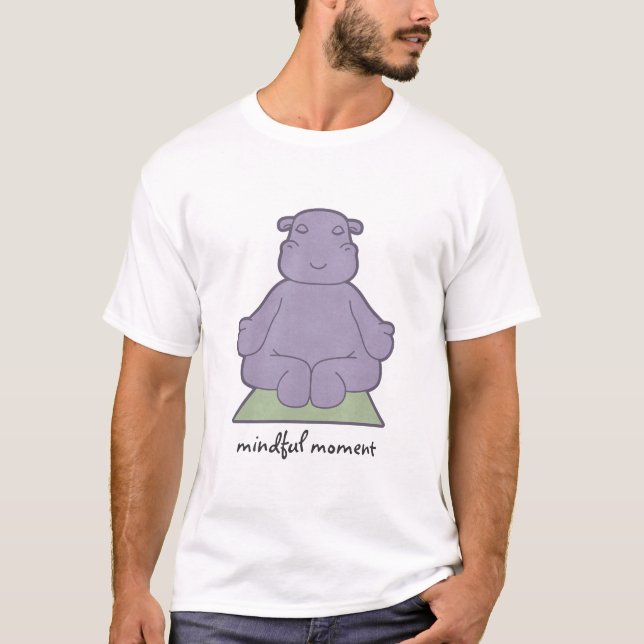 Aufmerksamer Moment-Flusspferd-T - Shirt (Vorderseite)
