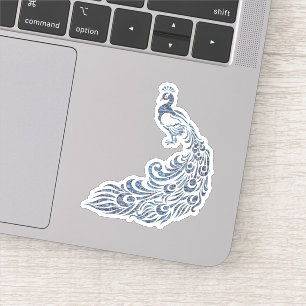 Aufmerksamkeit für De Schwanz Blue Peacock Aufkleber