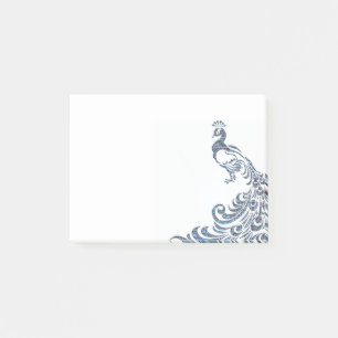 Aufmerksamkeit für De Schwanz Blue Peacock Post-it Klebezettel