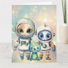 Aufmerksamkeit Intergalaktische Schlichte Geburtst Karte
