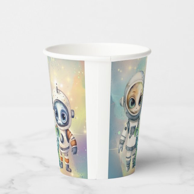 Aufmerksamkeit Intergalaktische Schlichte Geburtst Pappbecher (Rechts)