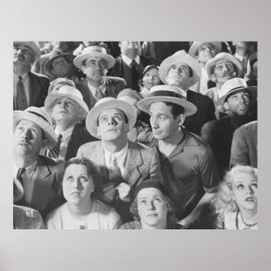AUFMERKSAMKEITaufmerksam, crowd, Vintag, retter Poster