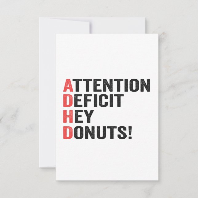 Aufmerksamkeitsdefizit Hey Donuts Adhd Neurodivers Dankeskarte (Vorderseite)