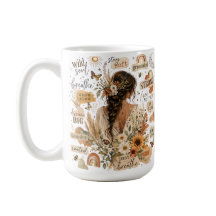 Aufmunternde florale Bejahung Aquarell Boho Chic