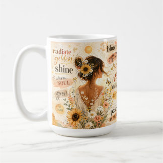Aufmunternde florale Bekräftigung Aquarell-Kunstwe Kaffeetasse