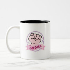 Aufmunterndes Mädchen-Power-Empowerment-Zweiton-Ka Zweifarbige Tasse