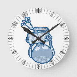 Aufnahme eines literarischen Skeletts mit Buch Runde Wanduhr