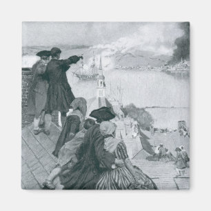 Aufpassen des Kampfes an Bunker Hill-Illustration Magnet