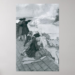 Aufpassen des Kampfes an Bunker Hill-Illustration Poster