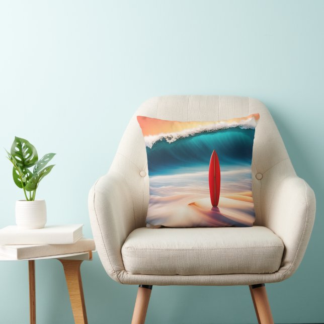 Aufrecht Surfbrett mit großer Welle Kissen (Stuhl )