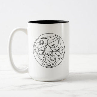 aufrecht und nicht weinen - Circular Gallifreyan Zweifarbige Tasse