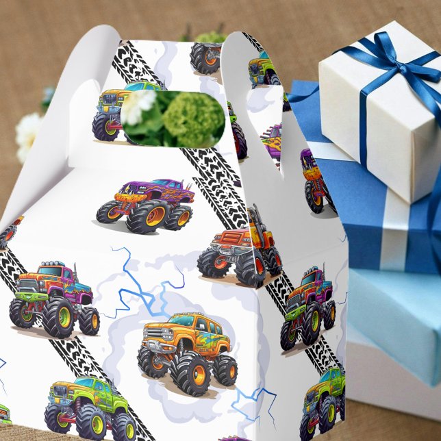 Aufregende Kids Monster Truckmuster Geschenkschachtel (Von Creator hochgeladen)