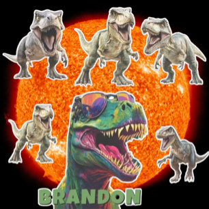 Aufregender Dinosaurier Personalisierter Name Aufkleber