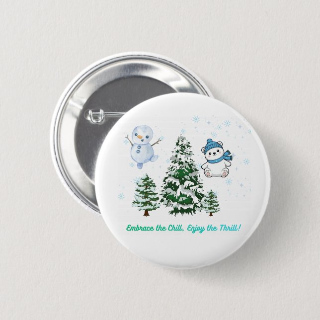 Aufregender Winter Button (Vorne & Hinten)