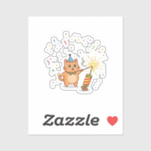 Aufregendes Feuerwerk Katzen Neujahr Funkeln