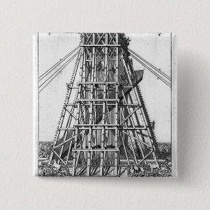 Aufrichten des alten ägyptischen Obelisk Button