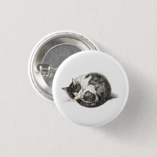 Aufrollende schlafende Katze (1825) Button
