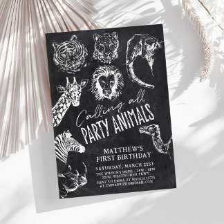 Aufruf aller Party Chalkboard Geburtstag Einladung