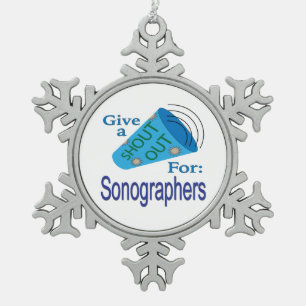 Aufruf an die Sonografiker Schneeflocken Zinn-Ornament