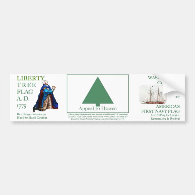 Aufruf an Himmels-Freiheits-Baum-Flagge, Autoaufkleber (Vorne)
