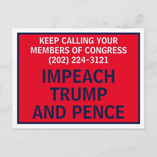 Aufruf des Kongresses zur Eindämmung des Trump-Wid Postkarte (Vorderseite)