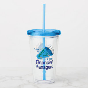 Aufruf für Finanzmanager Acryltrinkbecher