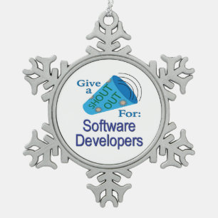 Aufruf für Softwareentwickler Schneeflocken Zinn-Ornament