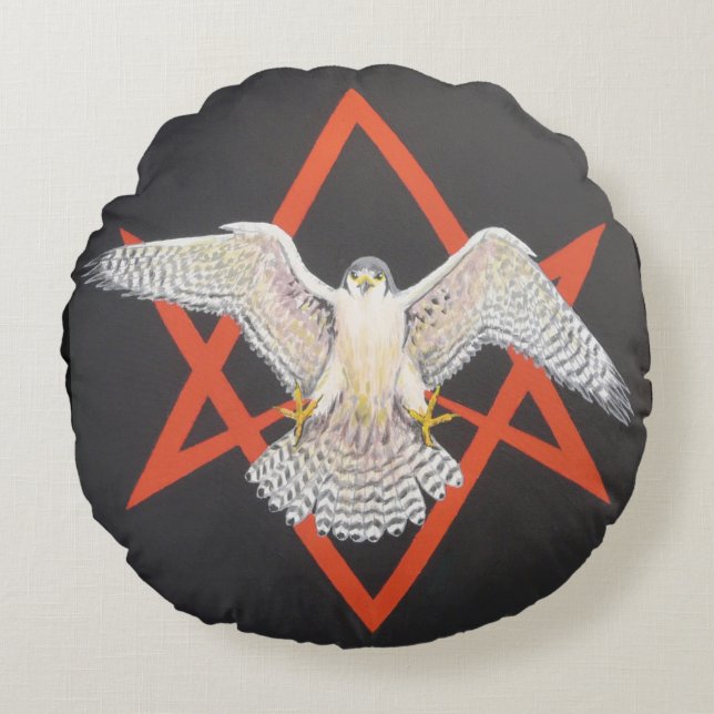 Aufruf von Horus Rundes Kissen (Vorderseite)