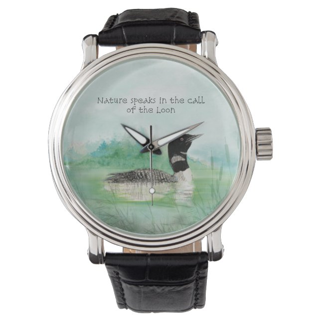 Aufruf zum Zitat über Natur-Vogelkunst Armbanduhr (Vorderseite)