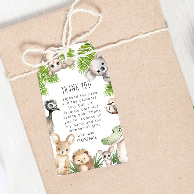 Aufrufen aller Party | Aussie Birthday Party Geschenkanhänger (Von Creator hochgeladen)