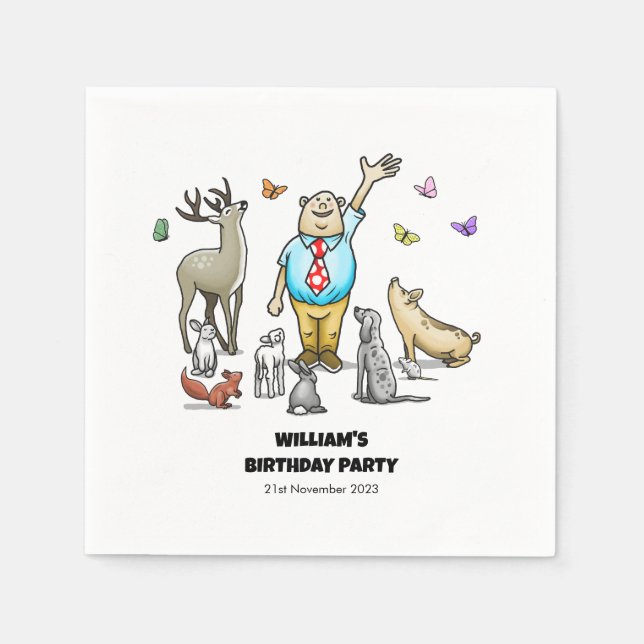 Aufrufen aller Tiere Serviette (Vorderseite)