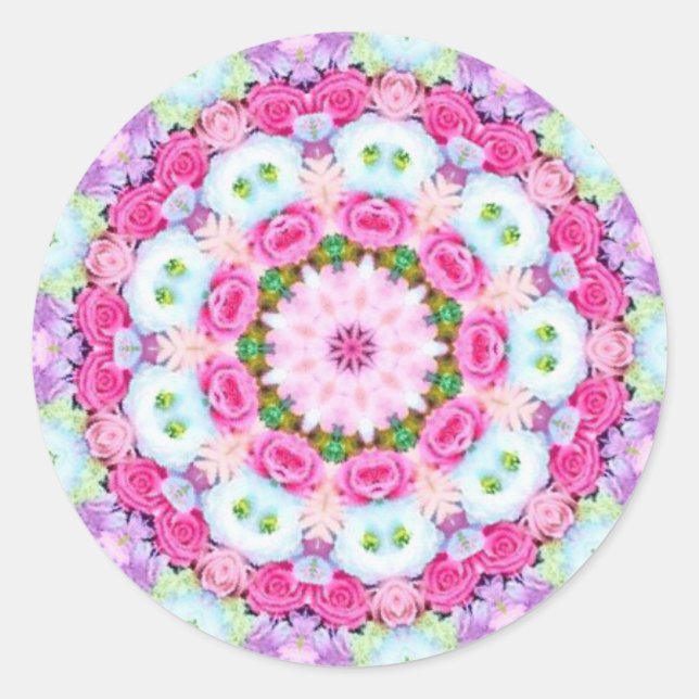Aufruhr auf pastellfarbenen Blume Runder Aufkleber (Vorderseite)