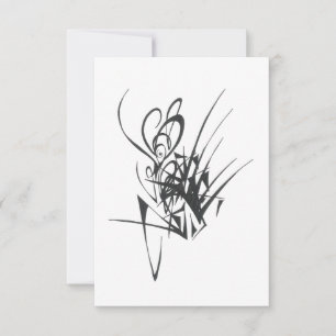 Aufruhr Schwarz Weiß Abstrakt Stammes-Tattoo-Kunst Dankeskarte