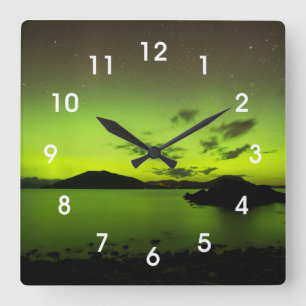 Aufschlussreiche Aurora Quadratische Wanduhr