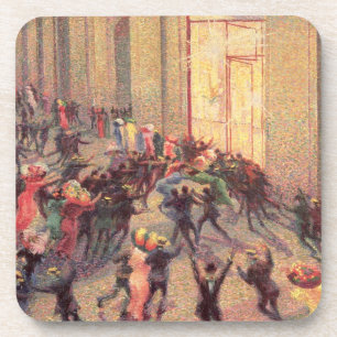 Aufstand im Galleria, 1909 (Öl auf Leinwand) Getränkeuntersetzer