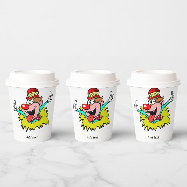 Aufstehen, Clown-TEMPLATE, Pappbecher (Multi)