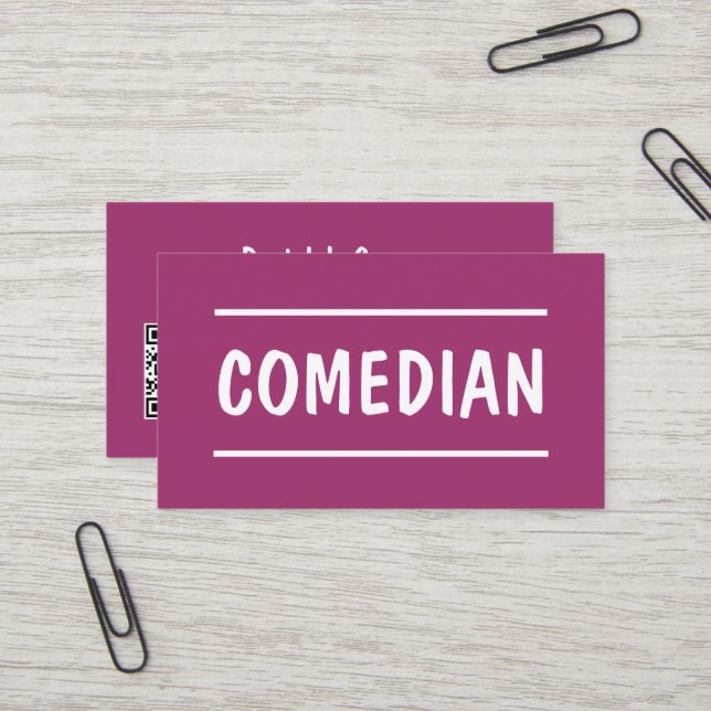 Aufstehen Comedian QR Orchid Visitenkarte (Vorderseite/Rückseite Beispiel)