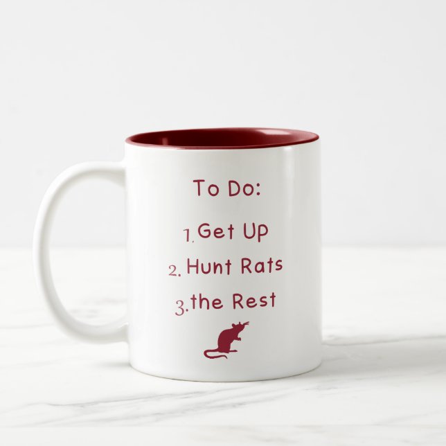 Aufstehen, Raten jagen Zweifarbige Tasse (Links)